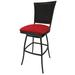 Charlton Home® Cutlip 35" Patio Bar Stool w/ Cushion Metal in Red/Brown | 53 H x 20 W x 20 D in | Wayfair A183D45B58CB493BA5B533B259442606