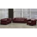 Astoria Grand Orner 3 Piece Living Room Set Leather Match in Red | 31 H x 93 W x 38 D in | Wayfair Living Room Sets