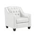 Armchair - Darby Home Co Debolt 33" Wide Tufted Leather Match Armchair Faux Leather/Leather Match/ in White/Brown | 36 H x 33 W x 37 D in | Wayfair