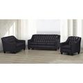 Darby Home Co Debolt 3 Piece Living Room Set Leather Match in Black | 36 H x 77 W x 37 D in | Wayfair Living Room Sets