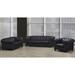 Astoria Grand Orner 3 Piece Living Room Set Leather Match in Black | 31 H x 93 W x 38 D in | Wayfair Living Room Sets