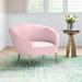 Barrel Chair - Willa Arlo™ Interiors Shurtz 43.5" Wide Barrel Chair Velvet/Fabric in Pink | 30.5 H x 43.5 W x 31.75 D in | Wayfair