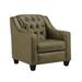Armchair - Darby Home Co Debolt 33" Wide Tufted Leather Match Armchair Faux Leather/Leather Match/ in Brown | 36 H x 33 W x 37 D in | Wayfair