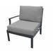 Wrought Studio™ Kantor Right Arm Patio Chair w/ Cushions in Gray | 33 H x 30 W x 33.5 D in | Wayfair 8D2B89EEB03A48DFAB4EC754298DE1EF