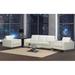 Orren Ellis Witney 3 Piece Leather Living Room Set Genuine Leather in White/Brown | 33 H x 85 W x 35 D in | Wayfair Living Room Sets