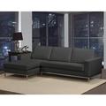 Gray/Brown Sectional - Orren Ellis Witney 94" Wide Genuine Leather Sofa & Chaise Genuine Leather | 33 H x 94 W x 63 D in | Wayfair