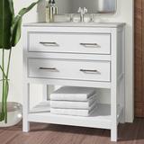 Mercury Row® Shuford 30" Free-standing Single Bathroom Vanity Set Wood/Marble in White | 34 H x 30 W x 19 D in | Wayfair