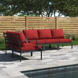 Lark Manor™ Analyssia Outdoor 5 Piece Sectional Seating Group w/ Cushion Metal in Gray | Wayfair CE5E67D3FFED4F179D4FB9434722DA89