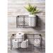 Gracie Oaks Deloatch Asst Wall Storage Organizer w/ Wall Baskets Metal in Gray | 6.7 H x 17.73 W x 6.7 D in | Wayfair