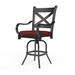 Birch Lane™ Currier Swivel Patio Dining Armchair w/ Cushion in Black | 37 H x 25 W x 25 D in | Wayfair 9DD59264723141B4A5697FE0B21F388C