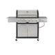 Kamino BBQ Gasgrillwagen Tennessee, 6 Brenner mit 1 Seitenbrenner, Edelstahl-mit Seitentisch, Grillstation, schwarz/silberfarben