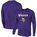 Minnesota Vikings Majestic Threads Lockup Tri-Blend Long Sleeve T-Shirt - Purple