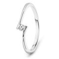 Miore engagement ring 14 kt 585/1000 white gold solitaire with brilliant cut diamond 0.05 ct