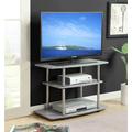 Designs2Go No Tools 3 Tier TV Stand in Gray - Convenience Concepts 131020GY