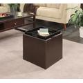 Park Avenue Espresso Single Ottoman /w Stool in Espresso Finish - Convenience Concepts 143010