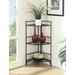 3 Tier Corner Folding Metal Corner Shelf in Black Finish - Convenience Concepts 8022B