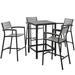 Maine 5 Piece Outdoor Patio Bar Set in Brown Gray - East End Imports EEI-1755-BRN-GRY-SET