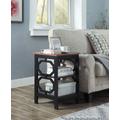 Omega End Table in Cherry Top/Black Frame - Convenience Concepts 203210CH