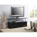 TV Stand /w 3 Cabinets in Black Finish - Convenience Concepts 151202