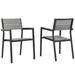 Maine Dining Armchair Outdoor Patio Set of 2 in Brown Gray - East End Imports EEI-1739-BRN-GRY-SET