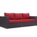 Convene Outdoor Patio Sofa in Espresso Red - East End Imports EEI-1844-EXP-RED