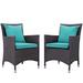 Convene 2 Piece Outdoor Patio Dining Set in Espresso Turquoise - East End Imports EEI-2188-EXP-TRQ-SET