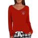 Women's Concepts Sport Red New Jersey Devils Marathon Knit Long Sleeve V-Neck T-Shirt