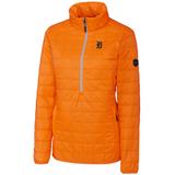 Women's Cutter & Buck Orange Detroit Tigers Rainier Half-Zip Popover Jacket