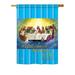 Breeze Decor La Ultima Cena Inspirational Faith & Religious 2-Sided Polyester 40 x 28 in. House Flag in Blue | 40 H x 28 W in | Wayfair