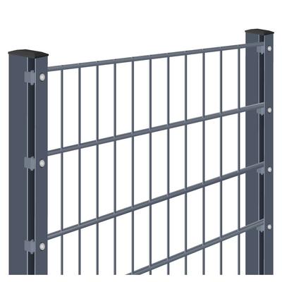 Doppelstabmattenzaun zum Einbetonieren Rundum-sorglos-Paket Anthrazit Komplettset, Abdeckleiste, 1230 mm,20 m,6/5/6 mm,gerade Image