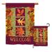 Breeze Decor 3 Fall Leaves Harvest & Autumn 2-Sided Polyester 2 Piece Flag Set in Brown/Orange/Red | 28 H x 18.5 W in | Wayfair