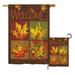 Breeze Decor Fall Leaves Collage Harvest & Autumn 2-Sided Polyester 2 Piece Flag Set in Brown/Red | 28 H x 18.5 W in | Wayfair