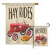 Breeze Decor Hay Rides Fall Harvest & Autumn 2-Sided Polyester 2 Piece Flag Set in Brown/Red | 28 H x 18.5 W in | Wayfair