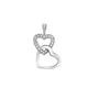 CARISSIMA Gold Women's 9 ct White Gold 0.10 ct Diamond Double Heart Pendant