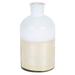 Vickerman 582107 - 8" White Glass Bottle with Gold Base (LG180911) Home Decor Vases