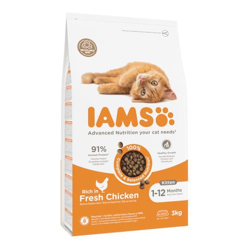 3kg IAMS Advanced Nutrition Kitten mit Frischem Huhn Katzenfutter trocken