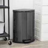 Home Zone Living 12 Gallon Stainless Steel Kitchen Trash Can Stainless Steel in Black | 26.89 H x 19.53 W x 16.22 D in | Wayfair VA41835A