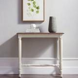 August Grove® Solid + Manufactured Wood Hall Console Table in Antiqued Ecru & Gray Washed Otter Wood in Brown | 30 H x 32 W x 12 D in | Wayfair