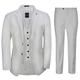 Mens 3 Piece Suit in White Smart Formal Wedding Party Tailored Fit Blazer Trouser Waistcoat[SUIT-JROSS-WHITE-36,UK/US 36 EU 46,Trouser 30"]