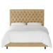 Red Barrel Studio® Tufted Low Profile Standard Bed Upholstered/Velvet, Solid Wood in Black/Brown | 54 H x 56 W x 78 D in | Wayfair