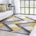 White 47 x 0.4 in Area Rug - Well Woven Nora Gold Modern Geometric Stripes 3D Textured Rug Polypropylene | 47 W x 0.4 D in | Wayfair GV-81-4