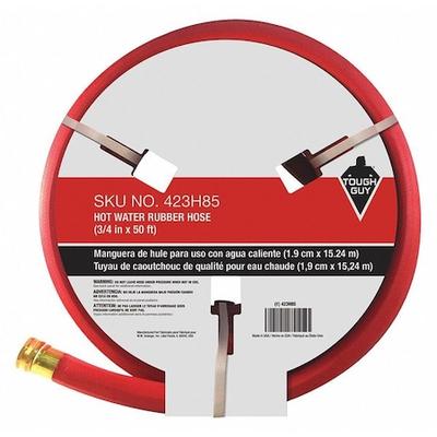 ZORO SELECT 423H85 Water Hose,Hot/Cold,Rubber,50 ft.,Red