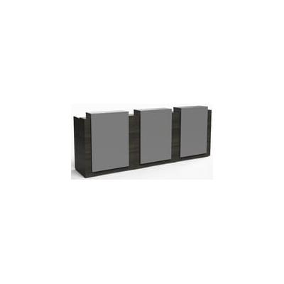 12'W Three-Person Contrasts Custom Standing Height Reception Desk with Drawers