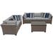 Lark Manor™ Anupras 6 Piece Outdoor Sectional Conversation Set w/ Loveseat, Sofa, & Storage Coffee Table in Brown/Gray/Red | Wayfair