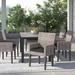 Sol 72 Outdoor™ Rochford Patio Dining Armchair w/ Cushion in Gray/Red | 35 H x 23 W x 21 D in | Wayfair 069BBF3628E045A89137EB1527CFF0DD