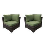 kathy ireland Homes & Gardens River Brook Corner Sofa in Forest - TK Classics Ki043B-Cs-Db-Cilantro