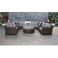 kathy ireland Homes & Gardens River Brook 8 Piece Outdoor Wicker Patio Furniture Set 08h in Slate - TK Classics River-08H-Grey