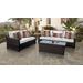 kathy ireland Homes & Gardens River Brook 6 Piece Outdoor Wicker Patio Furniture Set 06m in Snow - TK Classics River-06M-Snow