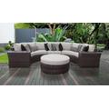 kathy ireland Homes & Gardens River Brook 6 Piece Outdoor Wicker Patio Furniture Set 06c in Truffle - TK Classics River-06C