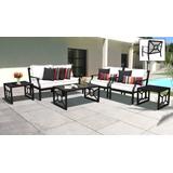 kathy ireland Homes & Gardens Madison Ave. 7 Piece Outdoor Aluminum Patio Furniture Set 07d in Snow - TK Classics Madison-07D